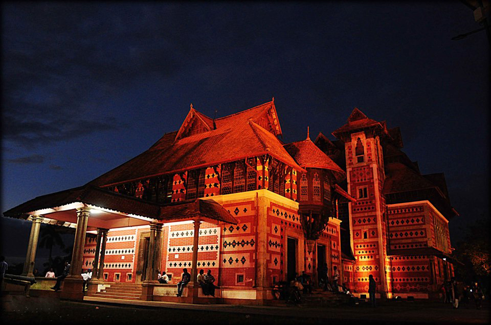 Night view of Napier Museum in TVM